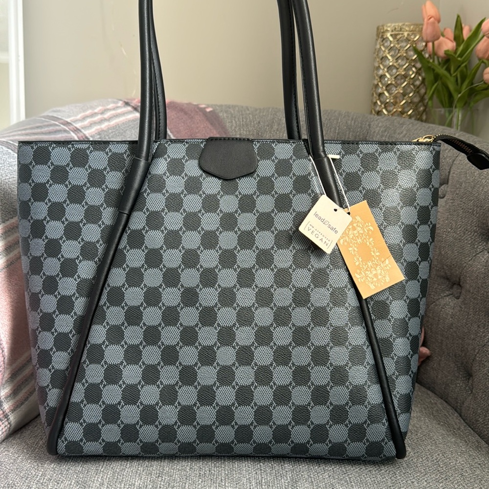 NWT Vegan lead safe bag caring for the world you live in vegan leather